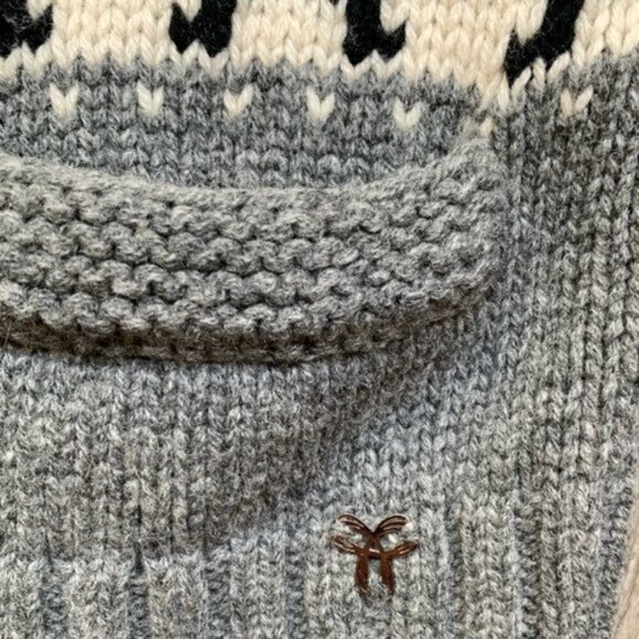 Aritzia TNA Sea To Sky Cardigan Sweater wool zip up Cowichan knit Fair isle S - Picture 10 of 16